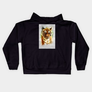 Magnificent Bengal TIGER Abstract Watercolor artwork for the animal lovers Kids Hoodie